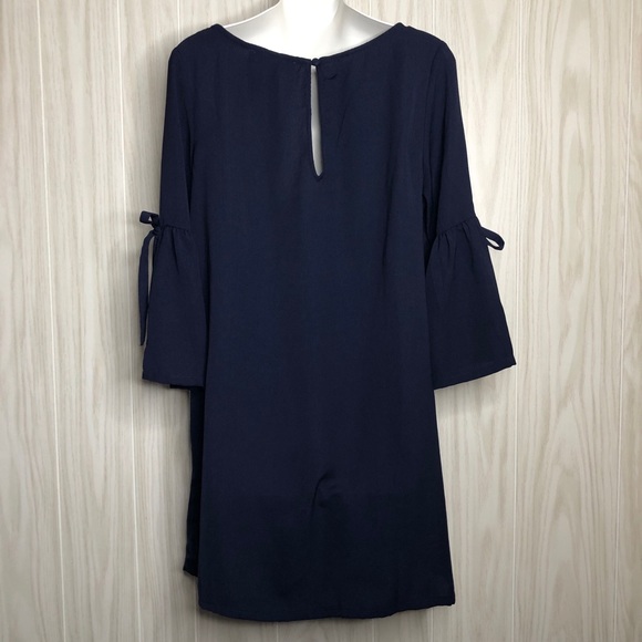 Flying Tomato Embroidered Navy Bell Sleeve Dress - Picture 2 of 6